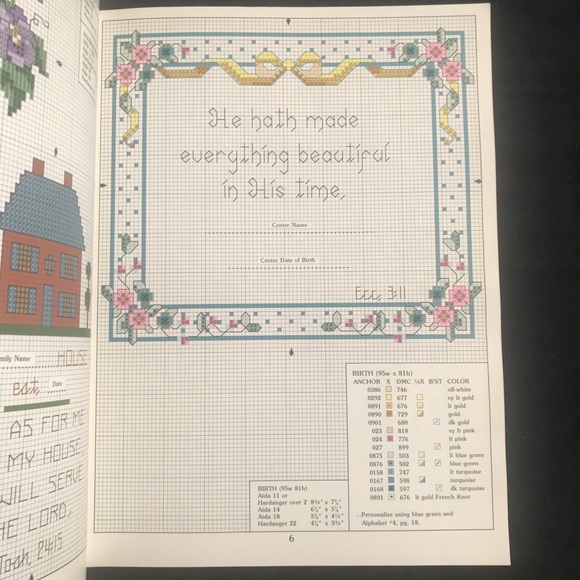 Cross Stitch Scriptures for All Occasions Leaflet 355 Vintage 1985 Leisure Arts - Picture 2 of 5